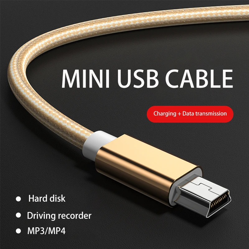 Kebss-Cable Mini USB a USB, cargador de datos rápido para reproductor MP3,...