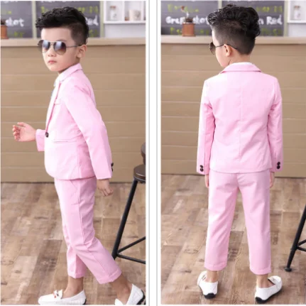 Официальный костюм для мальчиков пиджак одежда Детский брюки из двух частей