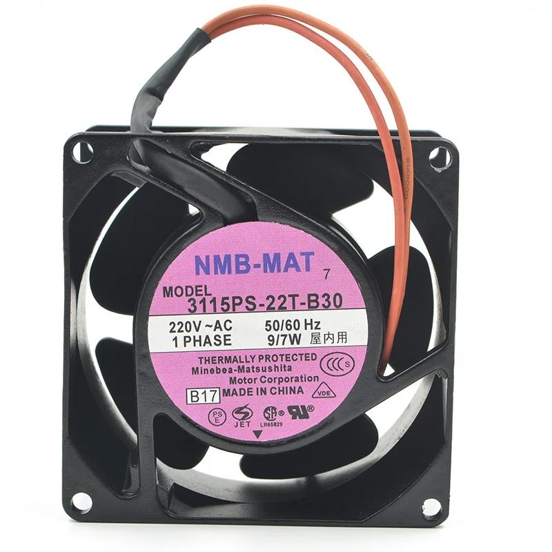 

FOR NMB 3115PS-22T-B30220VAC 50/60H8C8038 Metal Aluminum Frame AC Fan