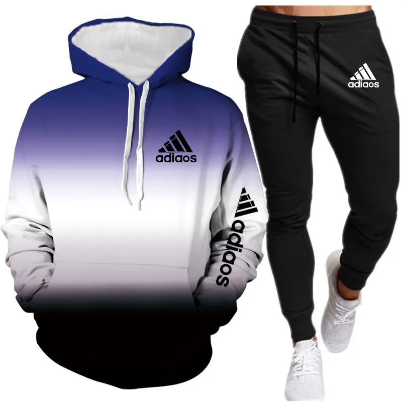 

2 Pieces Mens Outfits Sweatshirt Suits Tracksuit Mens Autumn Winter Sport Hooded Hoodies Jogging Homme Brand Sportsuit Clothing