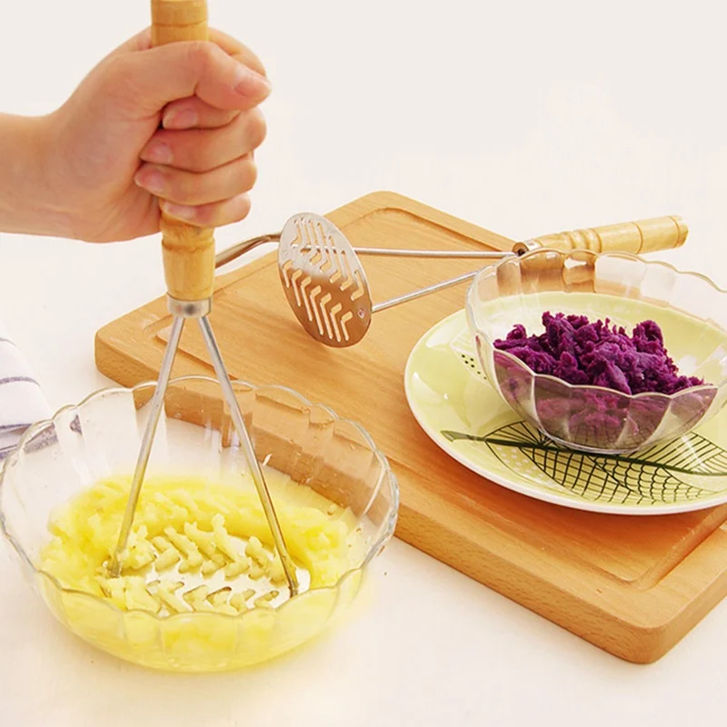 

Smooth Mashed Potatoes Fruit Vegetable Tools Press Crusher Potato Masher Stainless Steel Pusher Broad Mashing Plate
