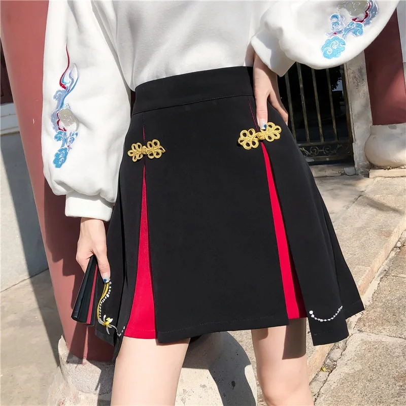 Женские плиссированные юбки с вышивкой и высокой талией Новинка лета 2021 модные