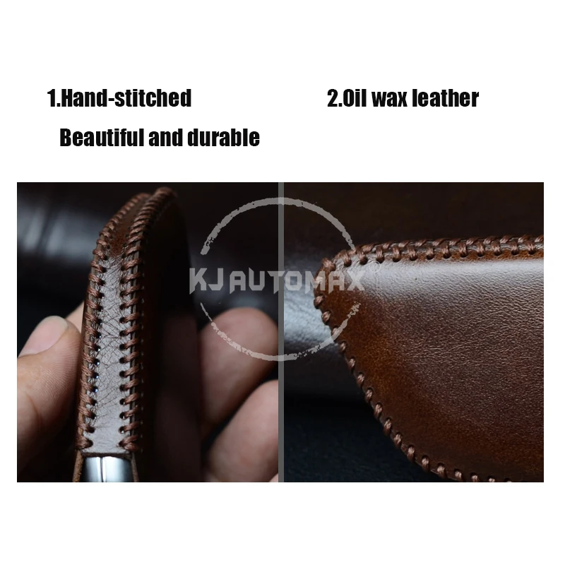 

For 2014-19 BMW 2, 3, 5, 6, 7 M Series, X1, X3, X4, X5, X6, X7 Leather Keyless Smart Key Fob Case Cover with Leather Key Chain