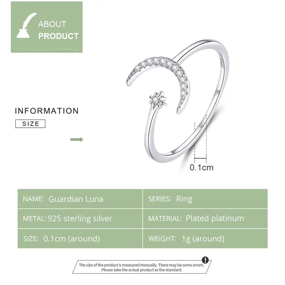 Женское кольцо в виде Луны из серебра 925 пробы |