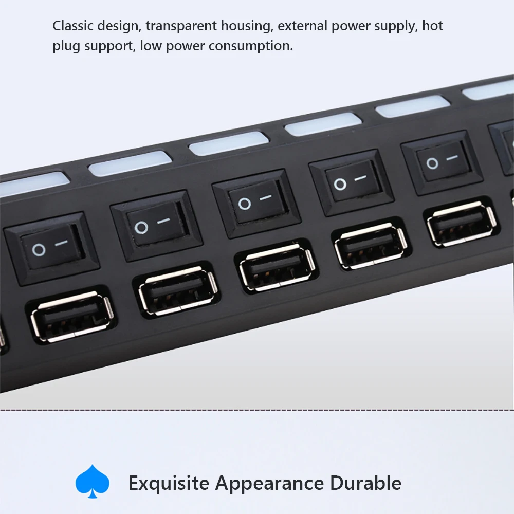 7-портовый концентратор USB C 2 0 JDL-A7 USB-концентратор ультратонкий разветвитель