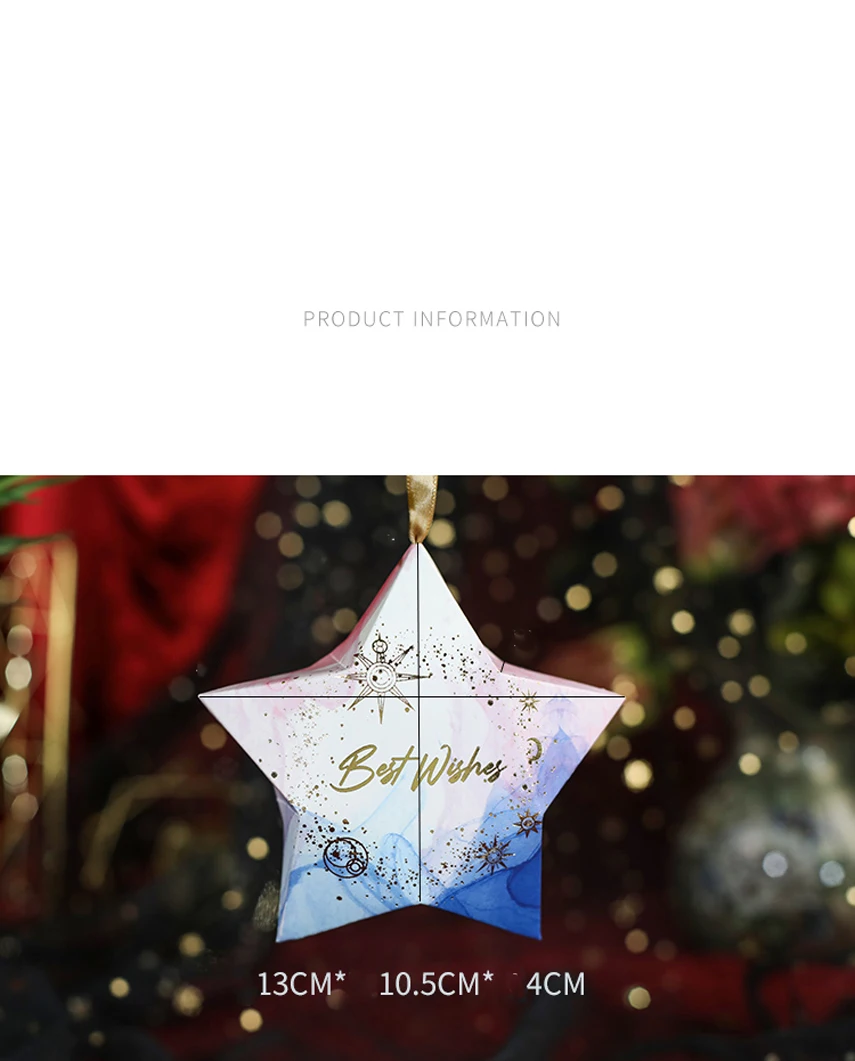 Блестящая пятиконечная звезда Свадебная коробка для конфет шоколад