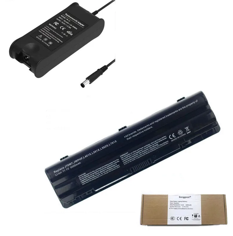 

Аккумулятор для ноутбука 6600 мАч + зарядное устройство 19,5 в 312 а для Dell XPS 14 15 17 L401X L501X L502X L521x L701X 1123-J70W7 JWPHF R795