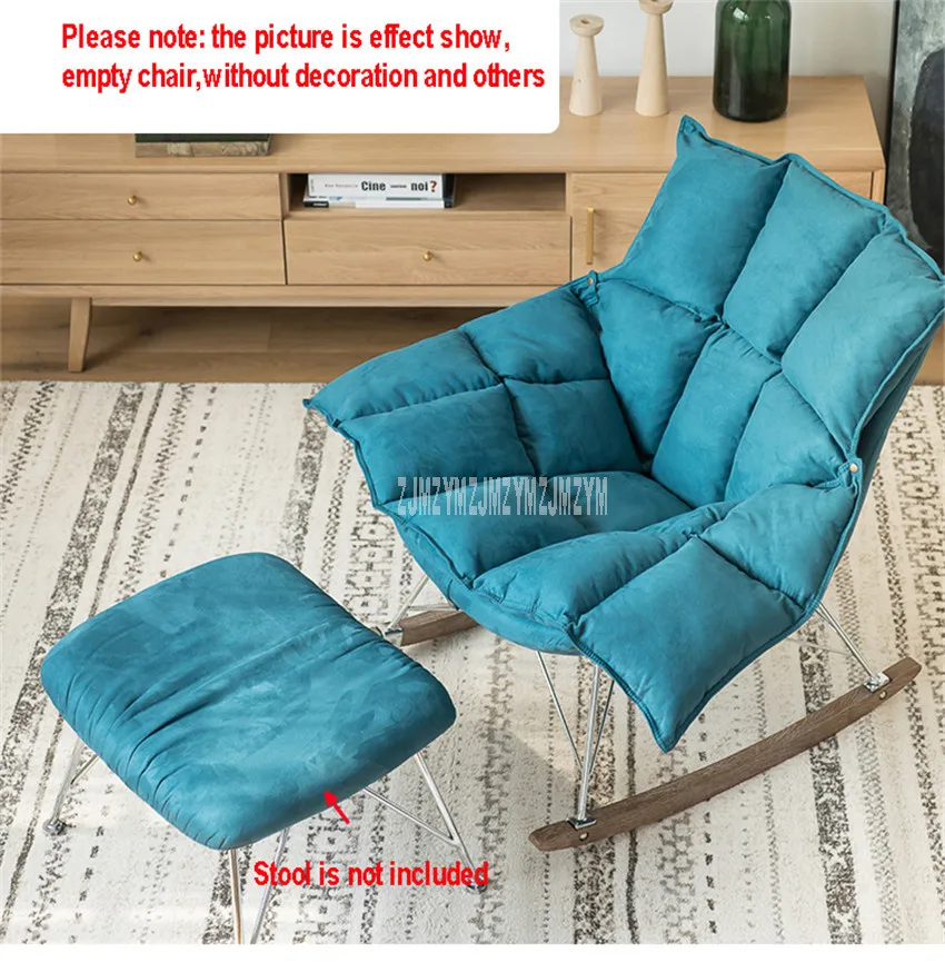 

Louis Fashion Single Rocking Chair Leisure Home Balcony Solid Wood Old Man Adult Lazy Lounge Chair Sofa Living Room Furniture