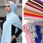 2021 Модные Женские однотонные шифоновые платок Ready To Wear мгновенный Hijab шарф Мусульманский платок исламские хиджабы арабские запахом платок шарфы