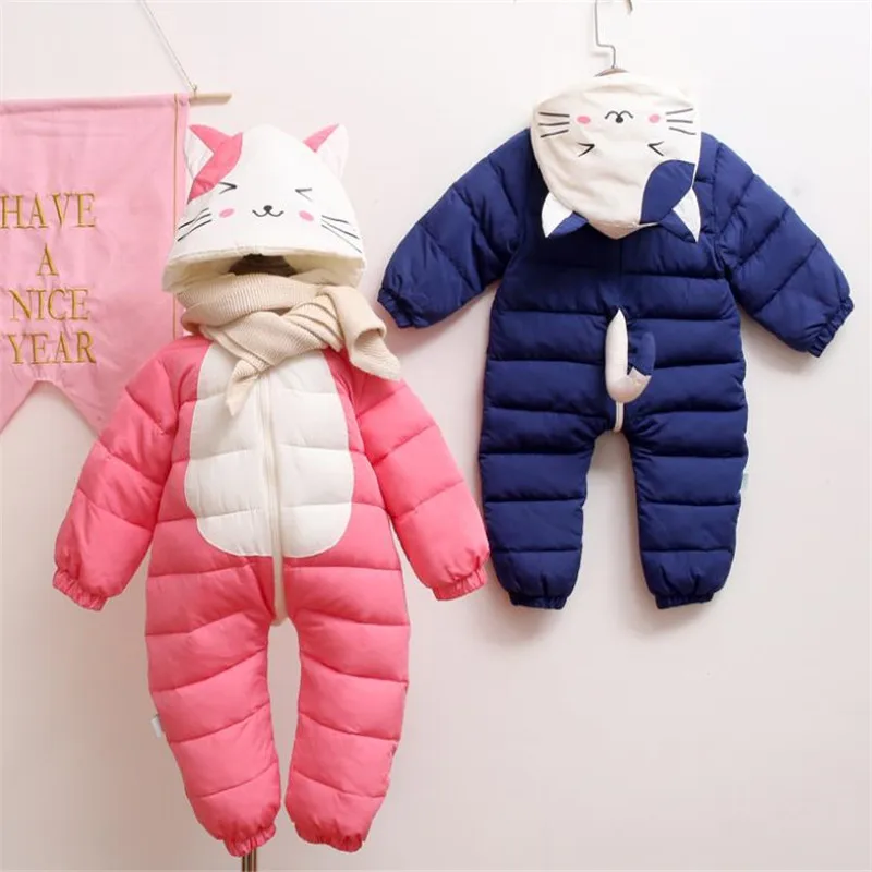 Hooded Infant Snowsuit Cotton Overalls Baby Winter Warm and Soft Jumpsuit Russian for Kids 6-12 Months |