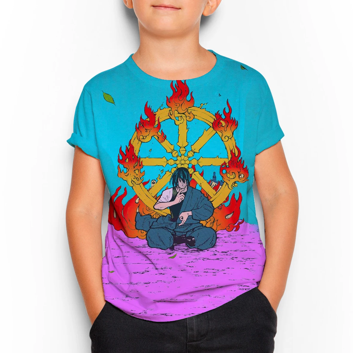 

Fire Force Anime 3D Children T Shirts Summer New Clothing Manga T-shirts Fashion Boy Girl Short Sleeve Breathable Tops Tees New