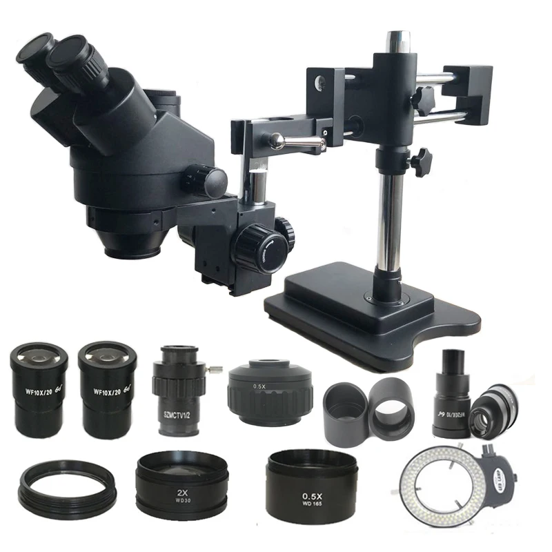 Корабль из Испании 3.5X-90X Simul-focal двойной рычаг Тринокулярный Стерео микроскоп SMD