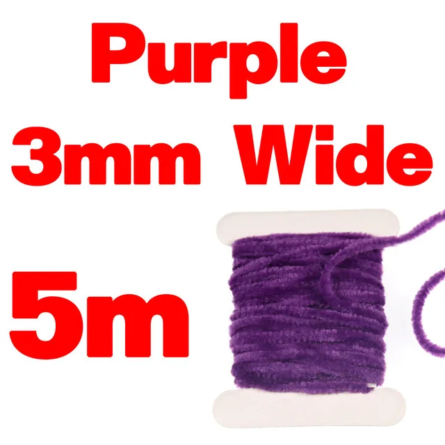 Purple 3mmX5m Wifreo 2 мм 3 мм завязывание мушек синель для шерстяных червей пиявки Стример Летать завязывание материал тела цвет красный черный оливковый желтый - Цвет: Purple 3mmX5m