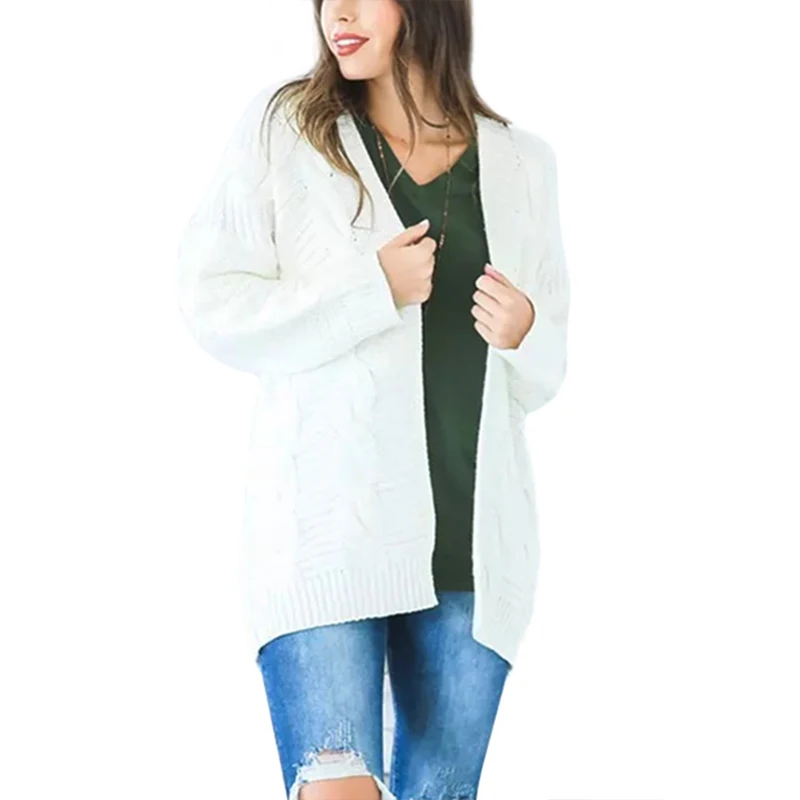 Tmwevn европейский и американский сплошной цвет средней длины толстый вязаный