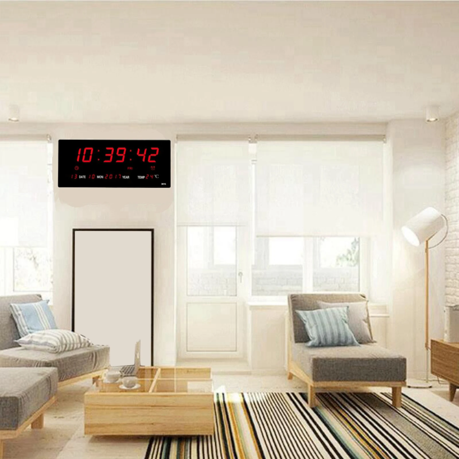 electronic wall digital alarm clock living room study bedroom office decors free global shipping