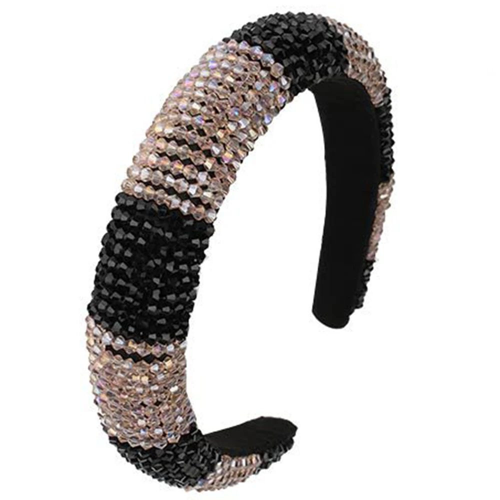 

Retro Full Crystal And Diamante Padded Hairbands Rhinestone Women Headbands Wedding Headdress Pageant Hair Accessories