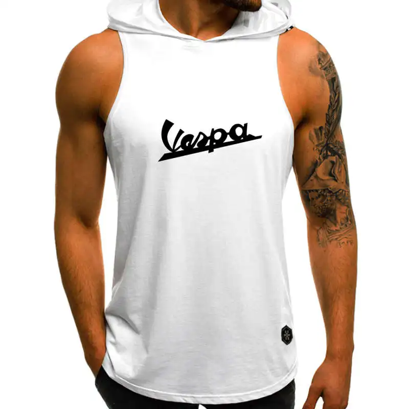 

VESPA Logo 2021 Summer Hot Sale Men's Short Sleeve Hooded Round Neck Casual Sports T-Shirt Street Trend Fashion Design