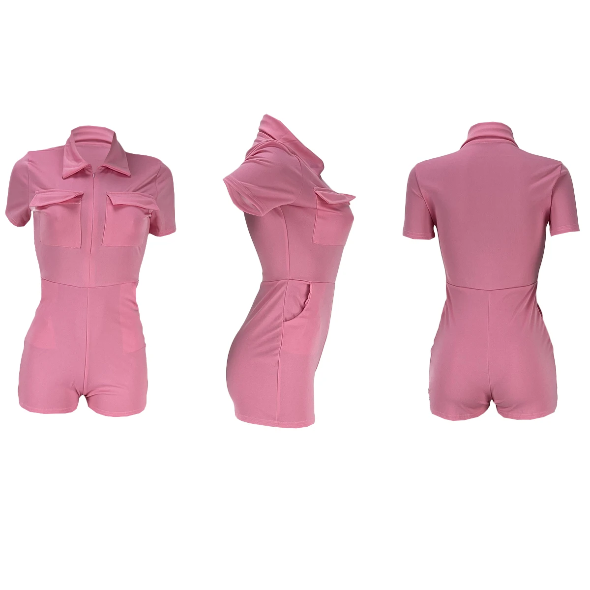 

Rompers Womens Jumpsuit Sexy Romantic Party Club Summer Shorts Female Zipper Pocket