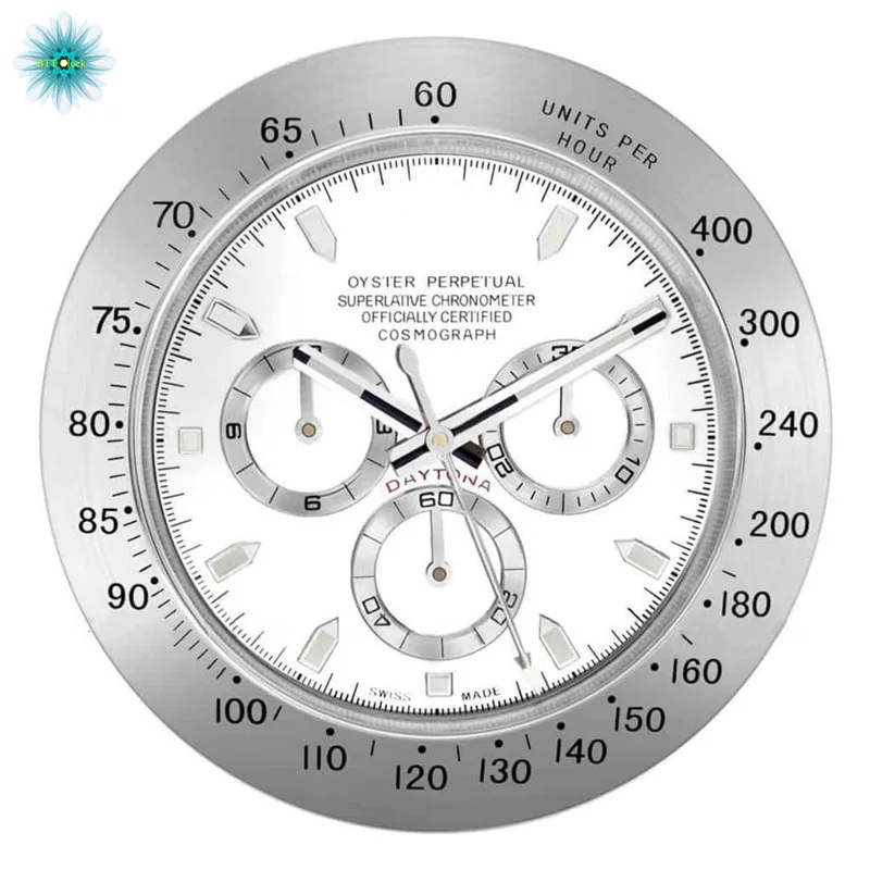 

Luxury Cheap Wall Clock Date Working Luxury Metal Rolexes Clock Home Decor Large Modern Vintage Rolexclock 34cm