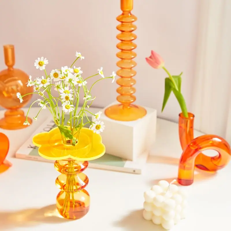 

Taper Candle Holder Glass Candlestick Holder for Christmas Decor Wedding Party and Home Dinner Decor Vase