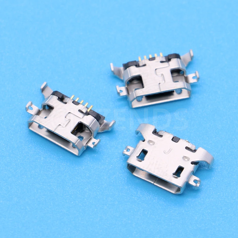 100 шт. Micro USB 5pin Тяжелая пластина 1 28 мм без бокового плоского рта закручивания