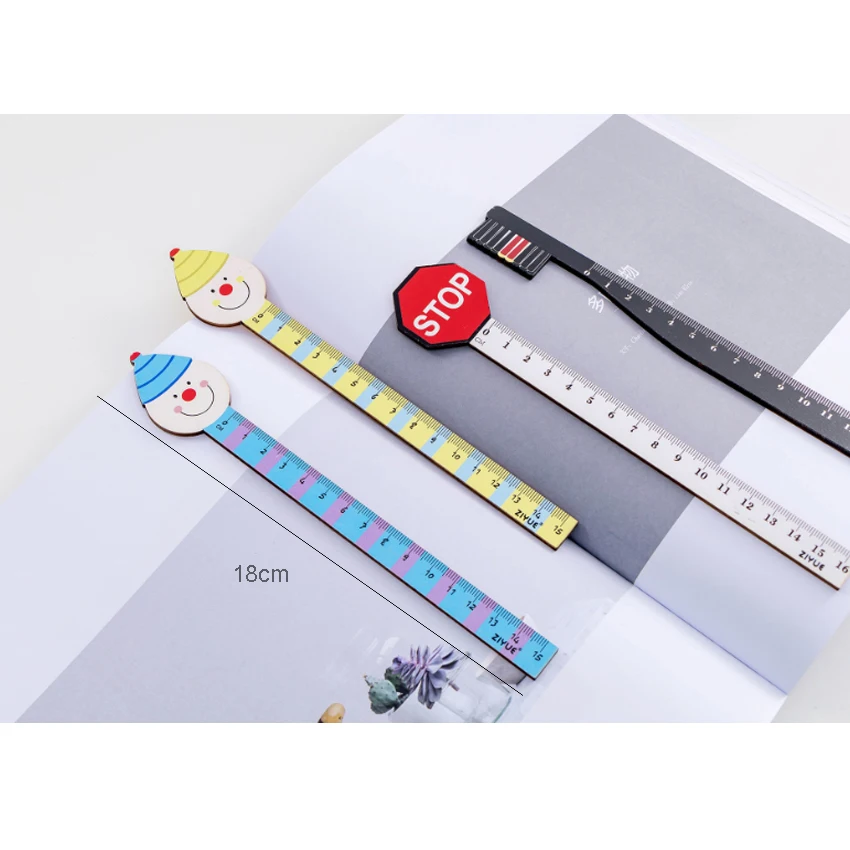 

1Pack Korean Santa Clown cactus design Wooden Measuring Straight Rulers Bookmark DIY Drawing Ruler Stationery School Supplies