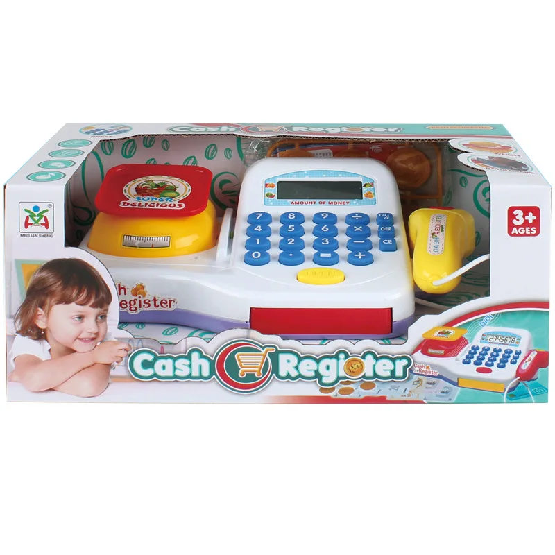 

Supermarket Cash Register For Kids Simulation Cash Machine Toys With Calculator and Scanner Children Education Pretend Play Toys