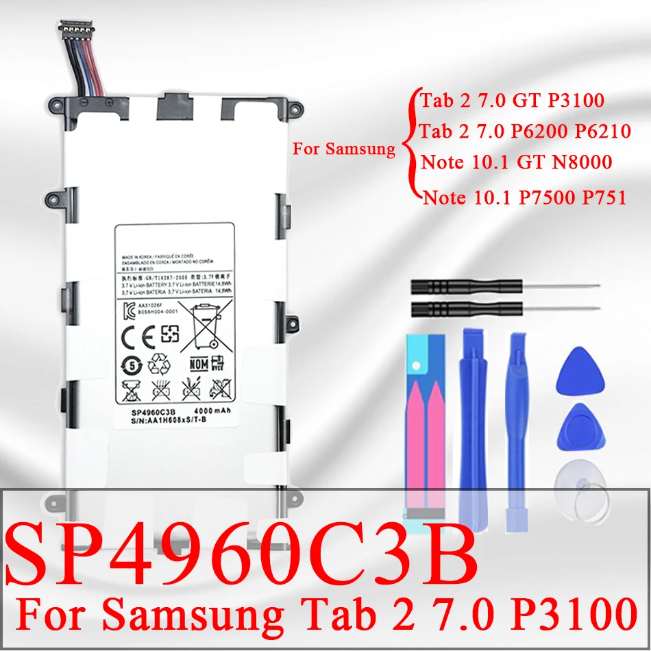 Аккумулятор для планшета Samsung Galaxy Tab 2 7 0 10 1 GT P3100 P3110 P6200 P6210 P5100 P5110 Tablet N8000 N8010 N8020 P7500