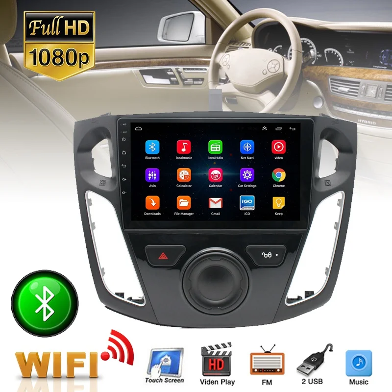 Автомобильный стерео-радиоприемник GPS-навигация Wi-Fi 2 Гб + 32 ГБ 9 дюймов Android 1 для Ford