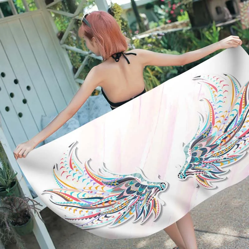 Persinality Eagle Angel Wings Bath Towel Soft Adult Children's Beachi 70x150cm/150x180cm | Дом и сад