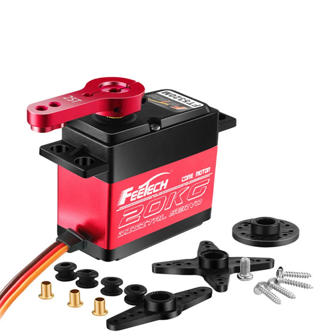 

FEETECH 7.4V 20kg 25KG 35kg Servo 180 Degree Digital Aluminum Medium Shell Servo With 25T Arm For Cars 1/8 1/10 RC Model