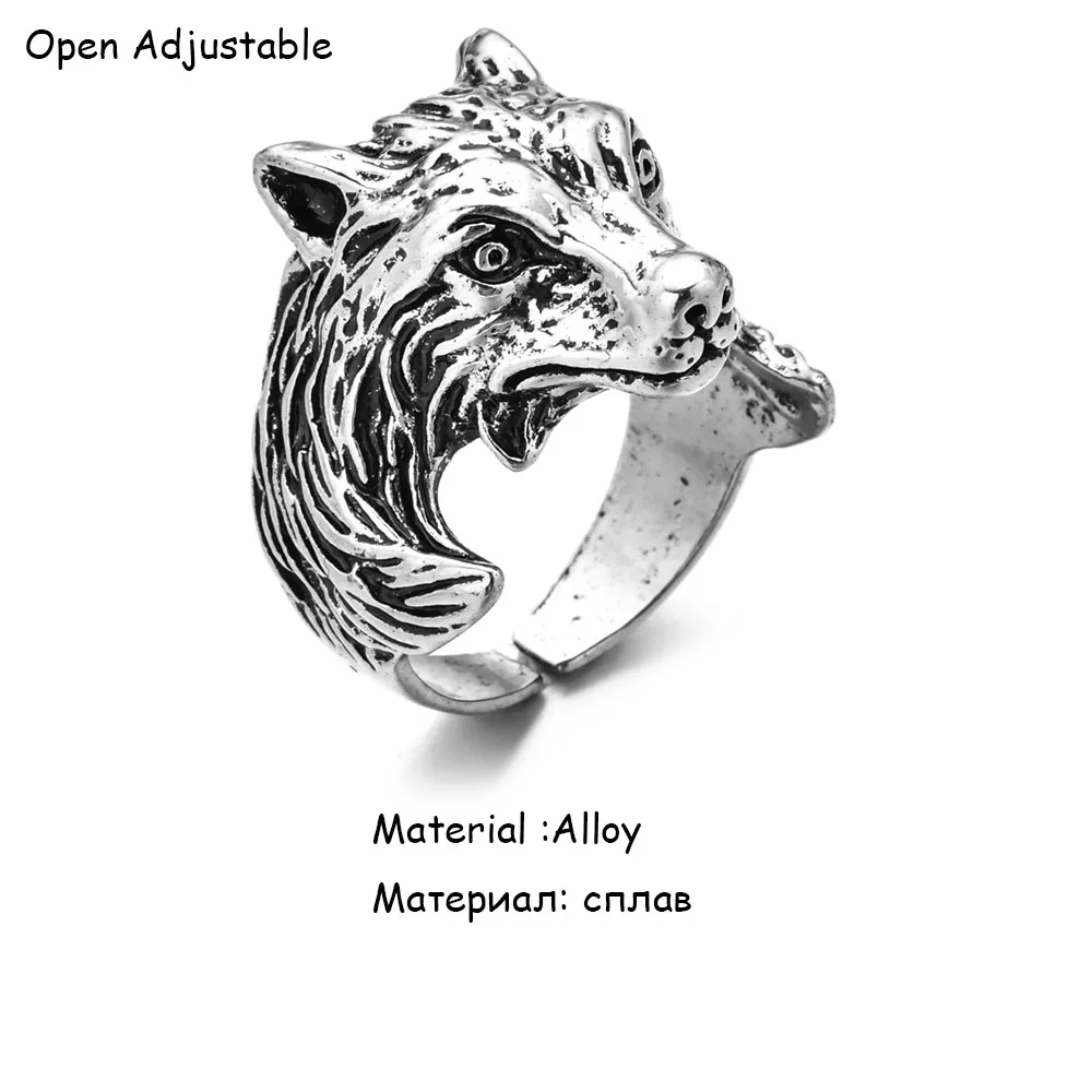 Мужское кольцо в стиле хип-хоп открытое регулируемое с черепом дракона змеей