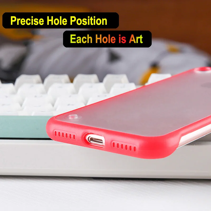 Бескаркасный прозрачный жесткий матовый PC чехол для телефона iPhone 8 7 6 6s Plus X XR XS Max