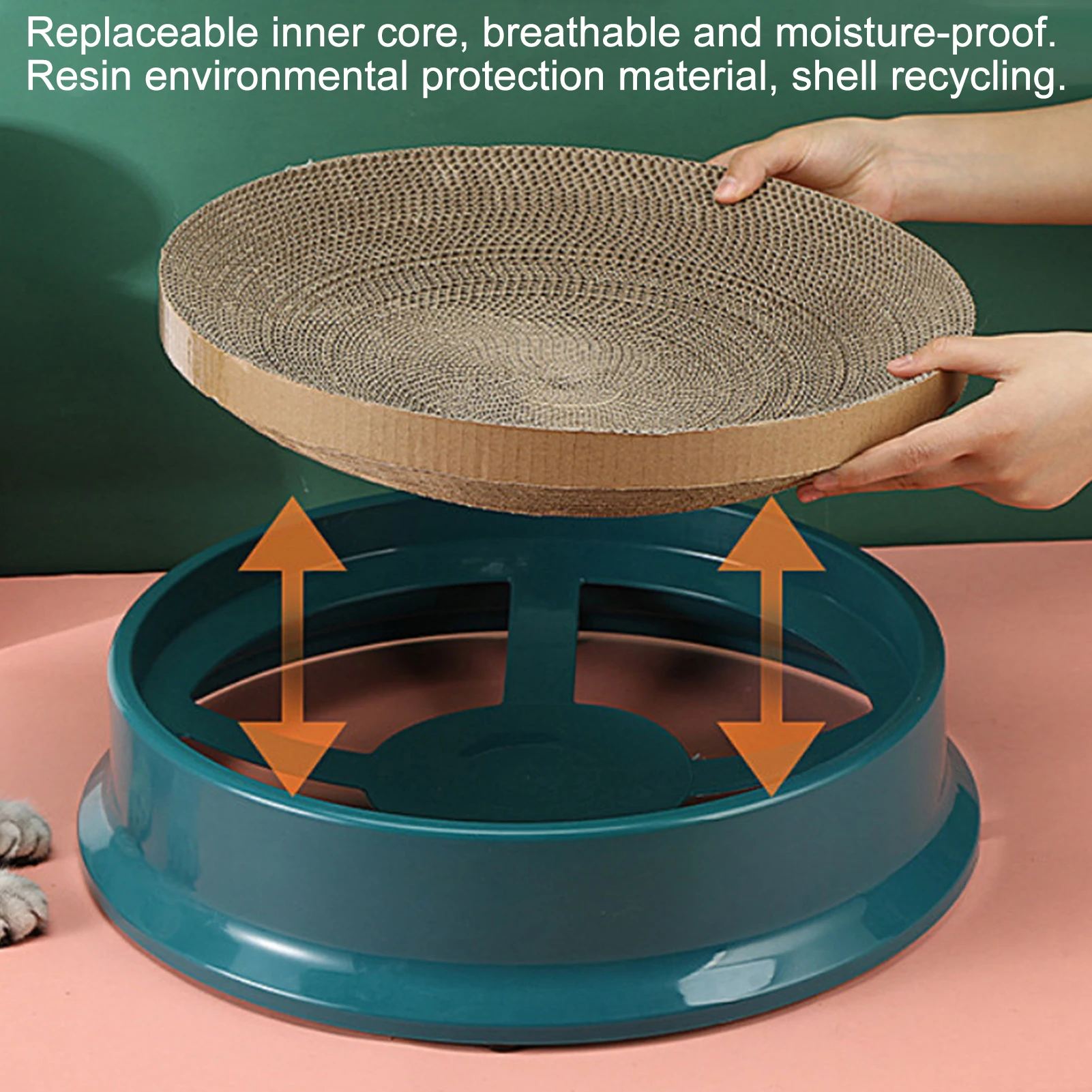 Игрушка для кошек из гофрированной бумаги Интерактивная Когтеточка с подъемом и