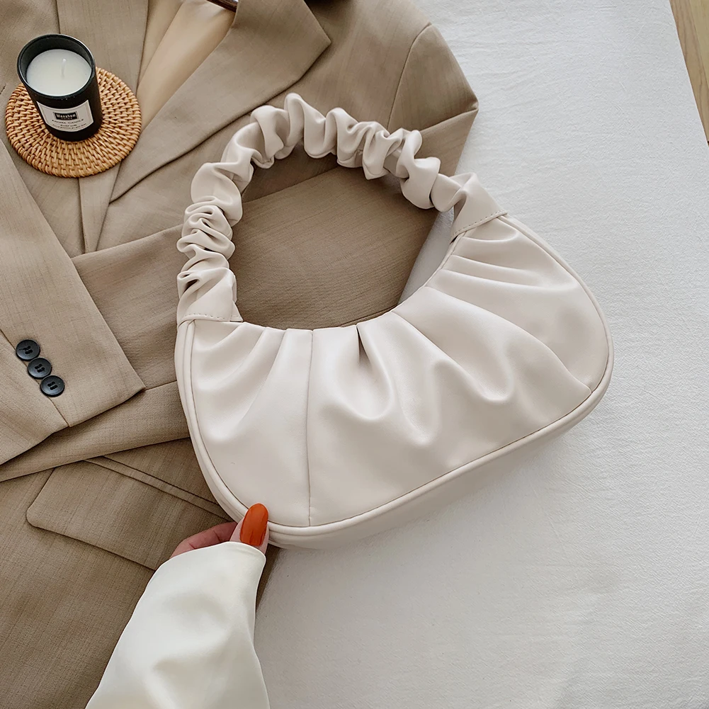 Модная женская сумка на плечо плиссированная сумочка из искусственной кожи