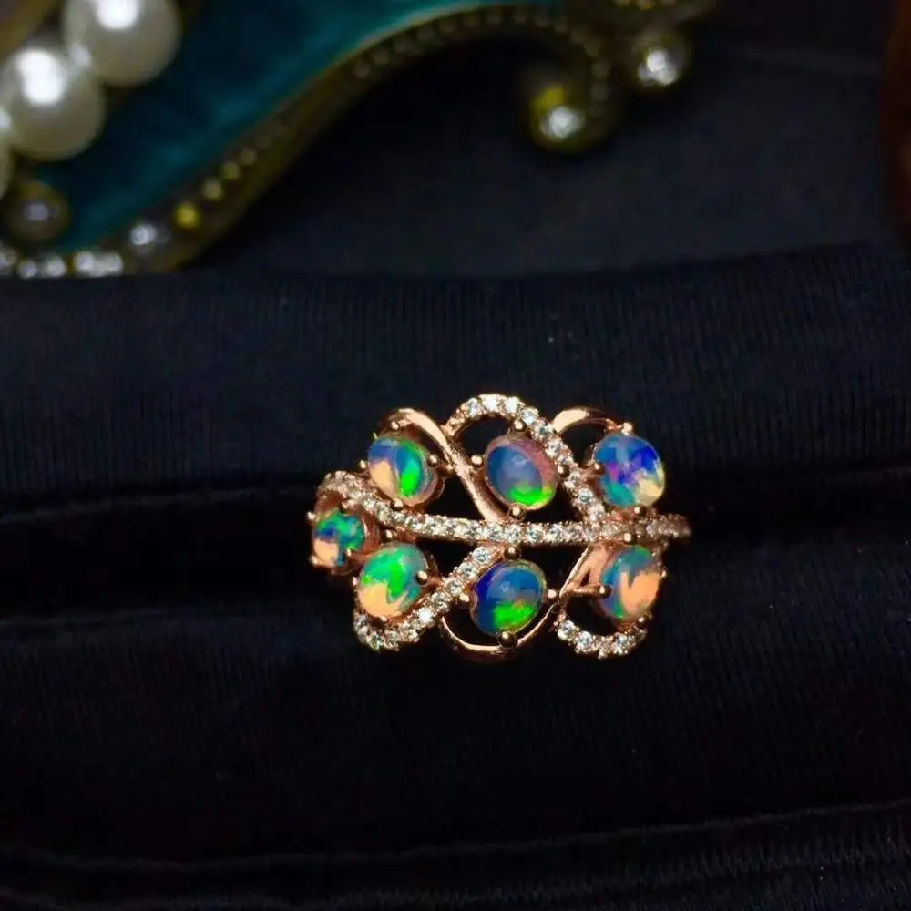 100% Natural And Real Fire Opal Ring Solid 925 Sterling Silver For Women Colour Gem Stone Rings Fine Jewelry | Украшения и