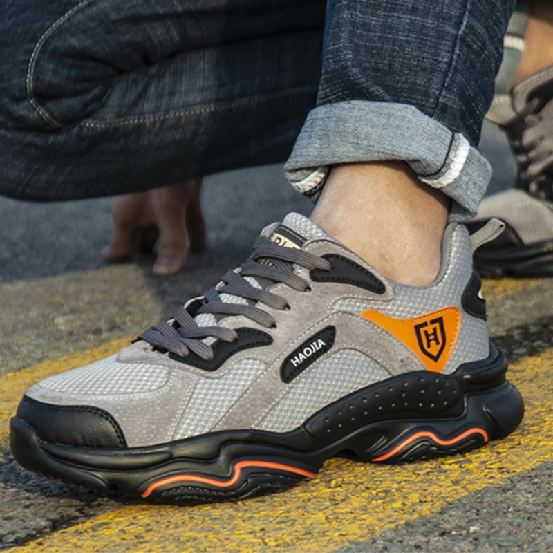 

Protective Safety Shoes Men Work Shoes Anti-puncture Sneakers Safety Boots Steel Toe Shoe Security Footwear Breathable Work Boot