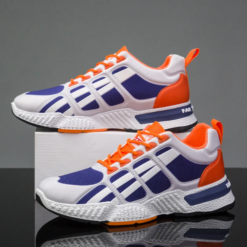 

Кроссовки для бега летние 2021 Новый Для Мужчин's открытая дышащая Спортивная обувь на нескользящей подошве, на шнуровке, на высоком каблуке; Ф...