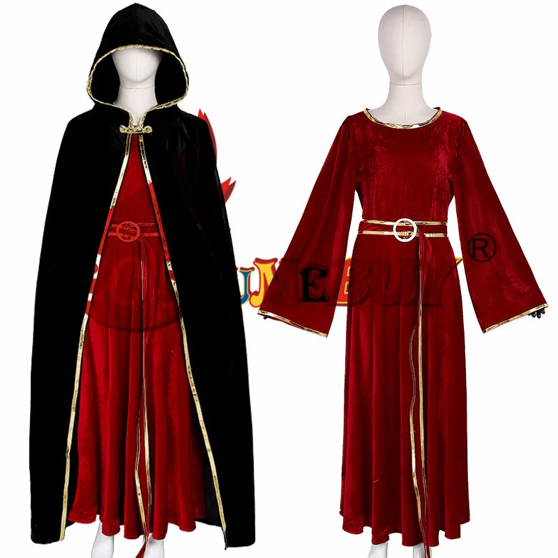 Костюм для мамы готель костюм косплея ведьмы красный с накидкой на заказ
