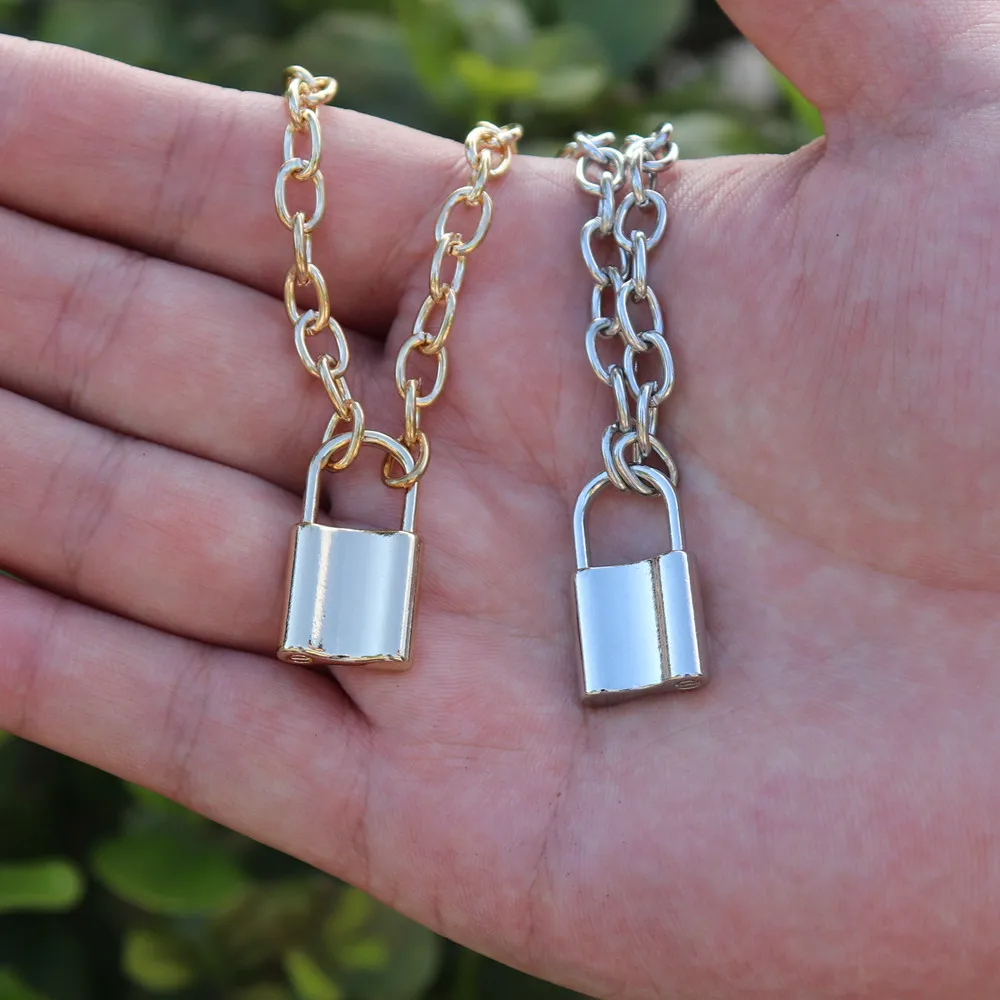 Хип-хоп висячий замок подвеска браслет для женщин мужчин ювелирные изделия цепи