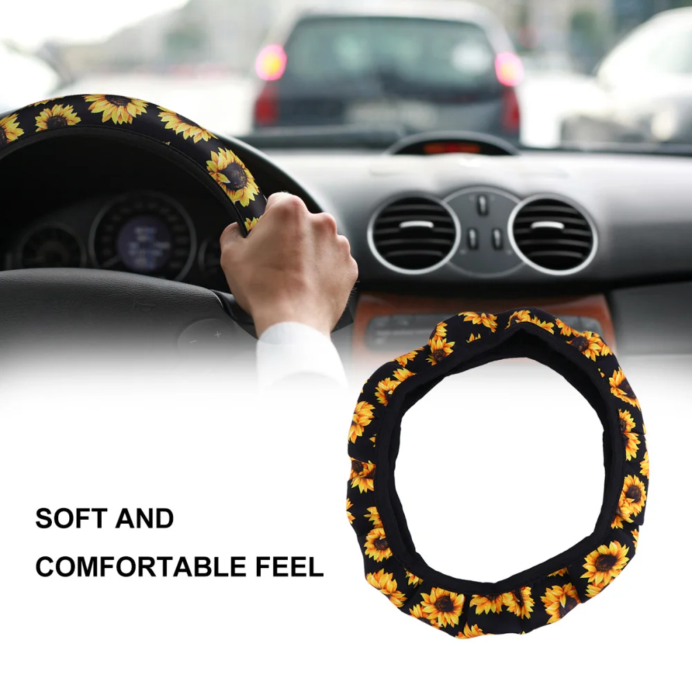 1 комплект Подсолнух чехол для ремня безопасности рулевого колеса аксессуаров
