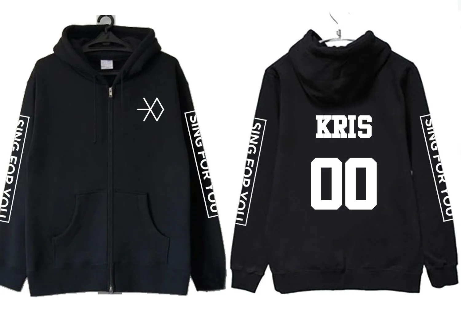 

Exo Sing for You Mens Pure Color Hoodies Sweatshirts Men Zipper Hoody Clothing Casual Man Hoodie Sweatshirt Korean Streetwear