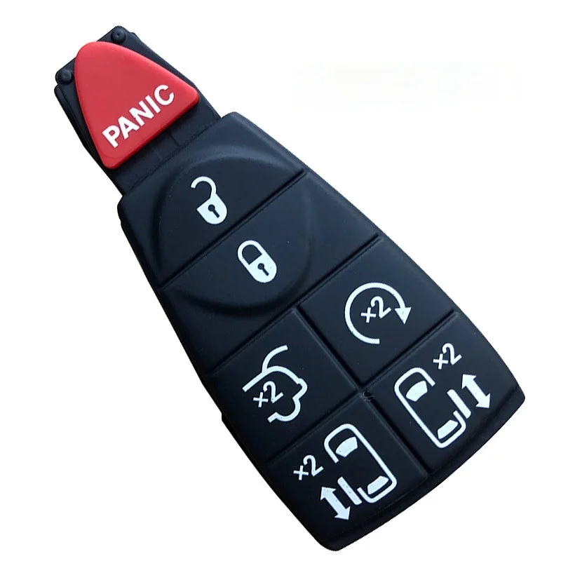 

50PCs New REPLACEMENT Rubber Key Button Pads Smart Remote Key Housing Fobik Case Button Keyless Entry Fob for Dodge For Chrysler