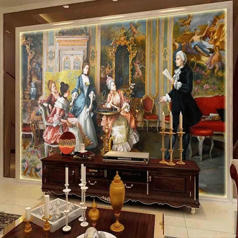 Объемная трехмерная картина маслом в европейском дворцовом стиле на заказ обои