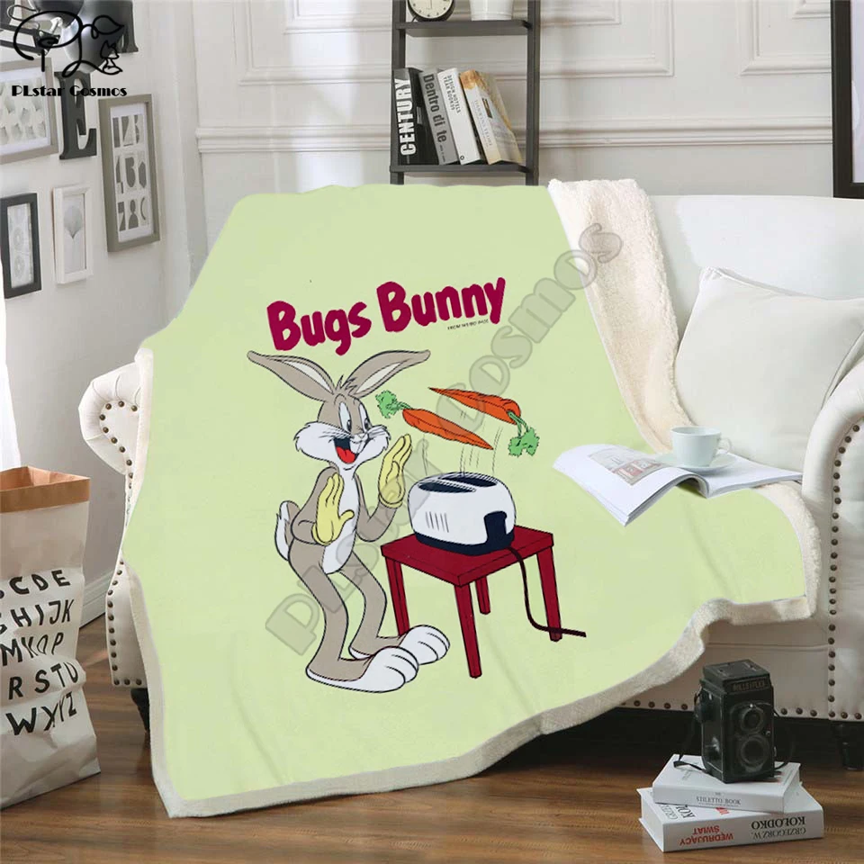 Детское забавное 3D одеяло Bugs Bunny флисовое детское теплое покрывало с рисунком из