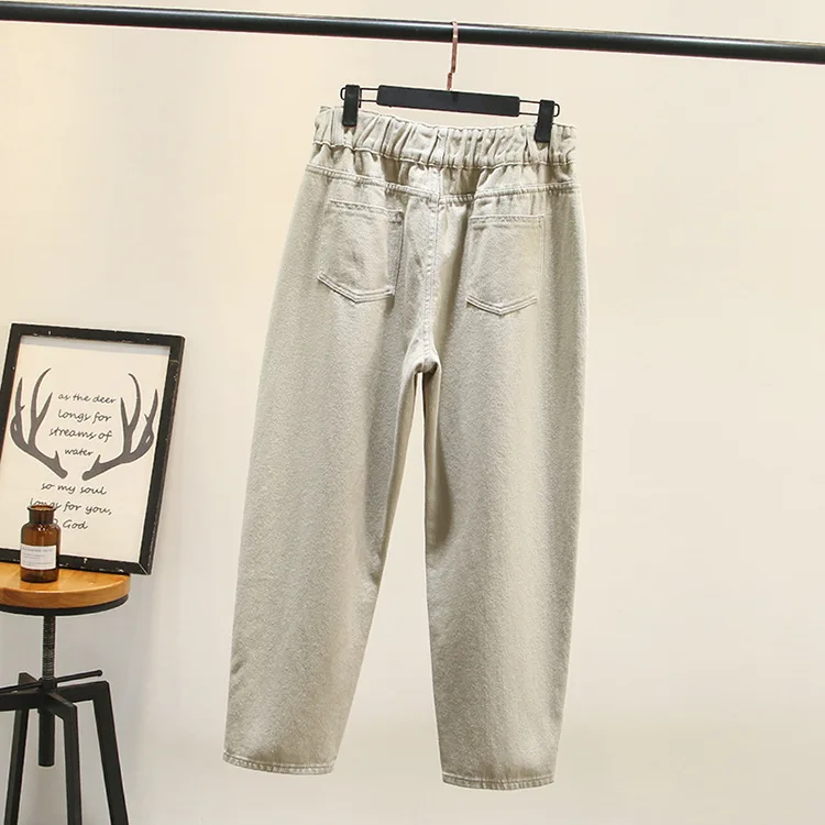 Женские весенние джинсы большого размера шаровары женские джинсовые брюки до
