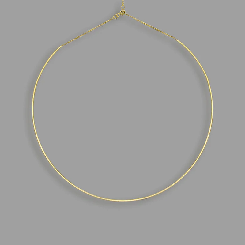 

925 Sterling Silver Chain Choker Necklace Women Fashion Jewelry