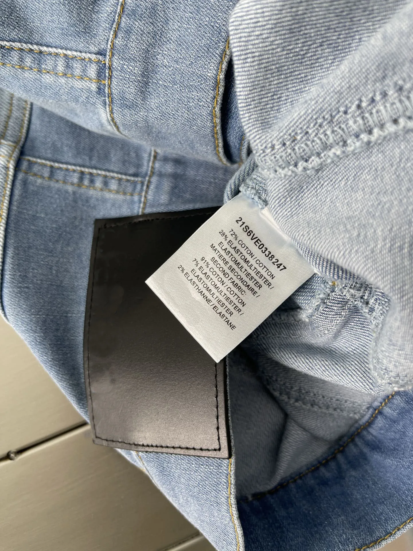 

Luxury Brand Spliced Denim Jacket High Quality 3D Cut Lapel Long Sleeve Slim Denim Jacket Casual Short Elastic Denim Jacket Lady