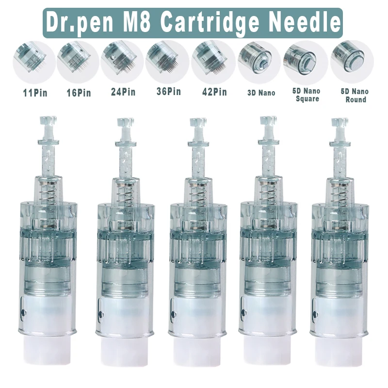 

20pcs Replacement Cartridge Needle For Dr.Pen M8 ULTIMA-M8 W/C Derma Pen Machine Microneedling 11/16/24/36/42 Pin Nano Round MTS