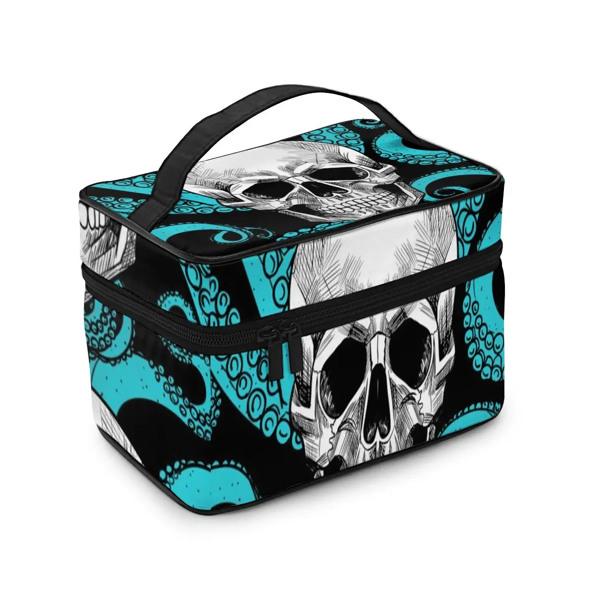 Дорожная косметичка модная дамская с белым черепом и осьминог сумки для хранения